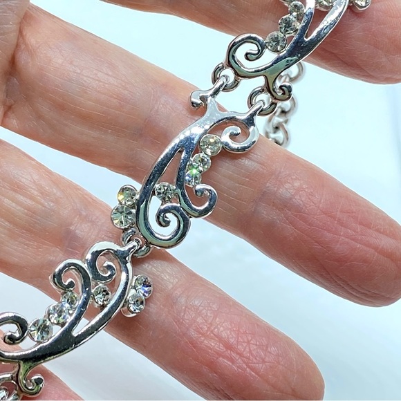 COOKIE LEE Rhinestone Scroll Bracelet - Picture 2 of 5